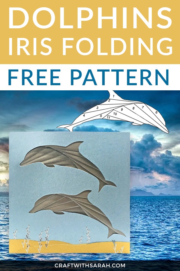 Craft your way to the ocean with this free dancing dolphin iris folding pattern. If you know someone who loves dolphins too, then why not make them a handcrafted dolphin greetings card for their next birthday? #irisfolding #dolphin