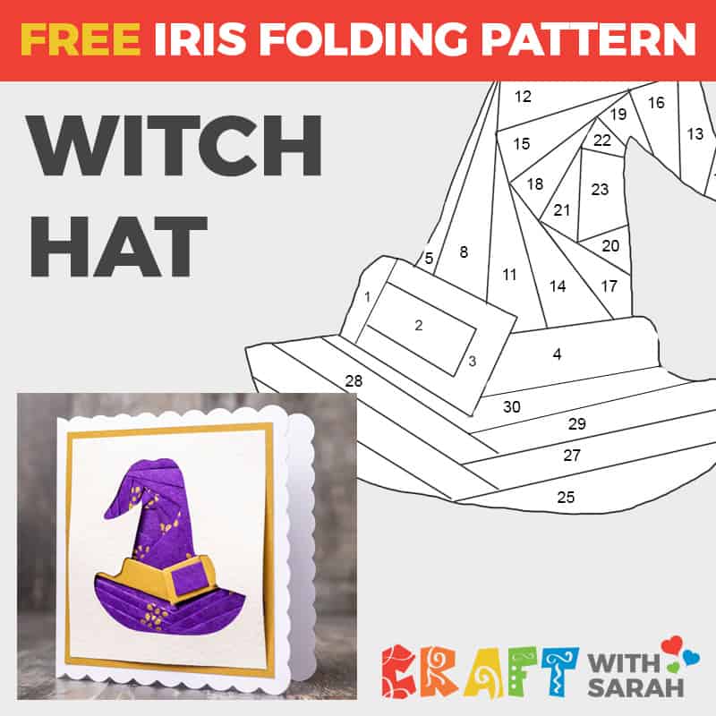 Witch Hat Iris Folding Pattern | Craft With Sarah