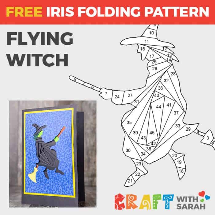 Flying Witch Iris Folding Pattern | Craft With Sarah