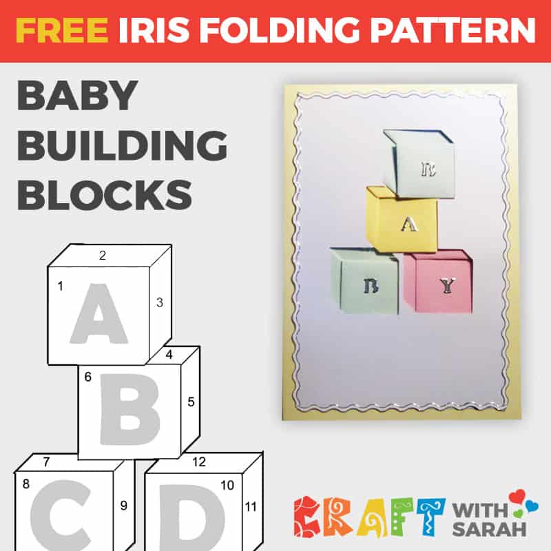 Baby Building Blocks Iris Folding Pattern Craft With Sarah