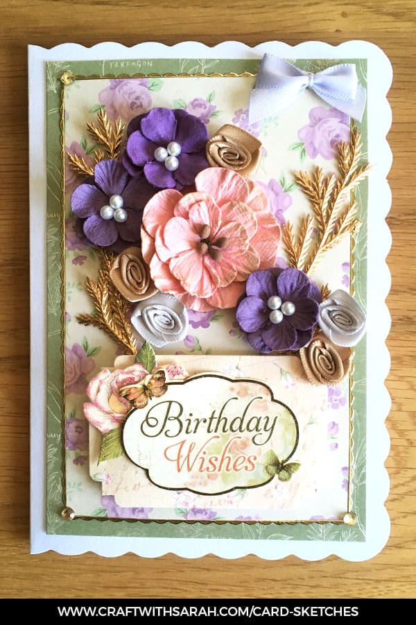Card sketch 6 sample card. Card making inspiration from Craft with Sarah.