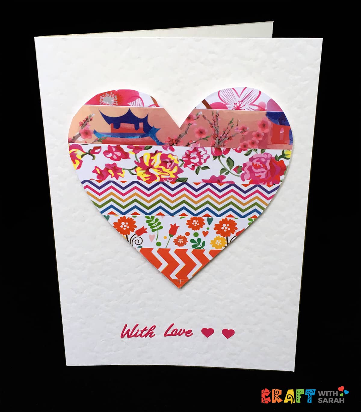 Washi Tape Heart Handmade Card