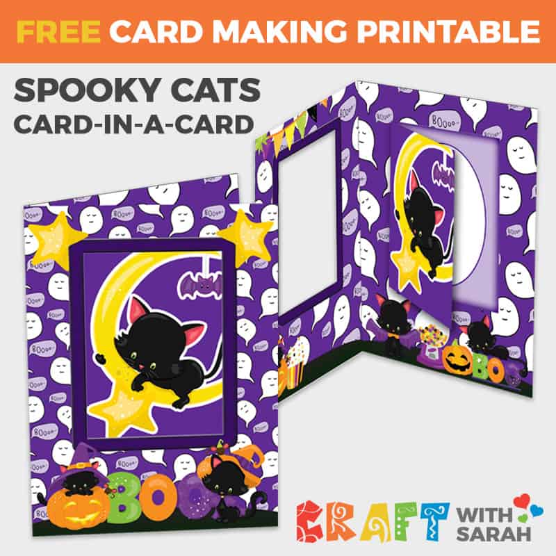 Halloween Cat Card-in-a-Card | Craft With Sarah