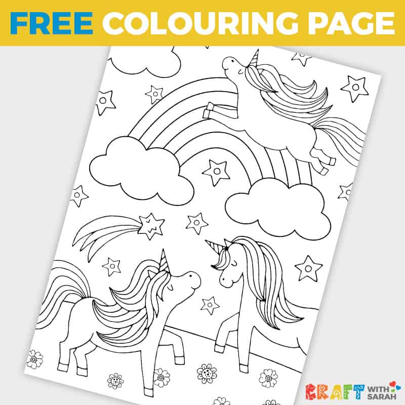 Free Rainbow Unicorns Coloring Page for Kids | Craft With ...