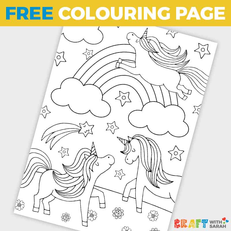 Download Free Rainbow Unicorns Coloring Page for Kids | Craft With ...