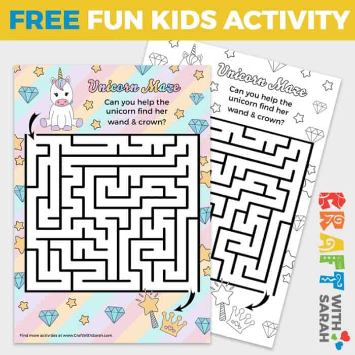 Unicorn Maze Printable | Craft With Sarah