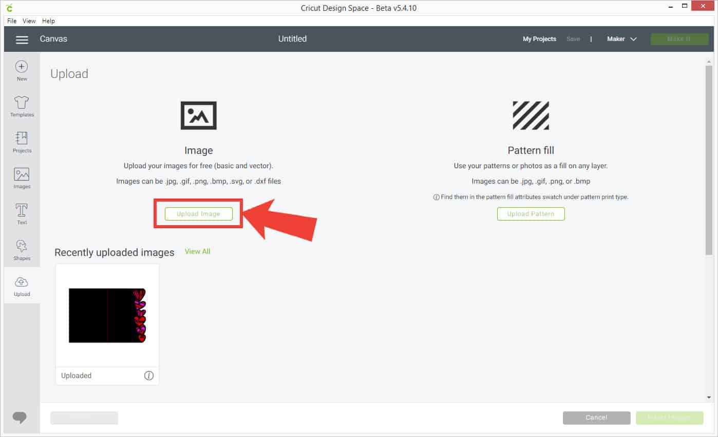 How to upload an image in Cricut Design Space