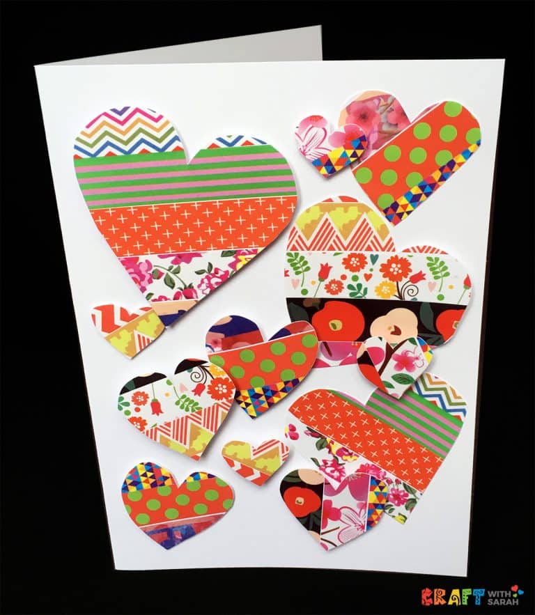 5 Easy 10Minute Washi Tape Valentine Cards Craft With Sarah