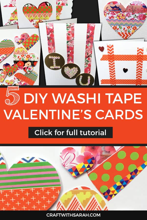 5 Easy 10Minute Washi Tape Valentine Cards Craft With Sarah