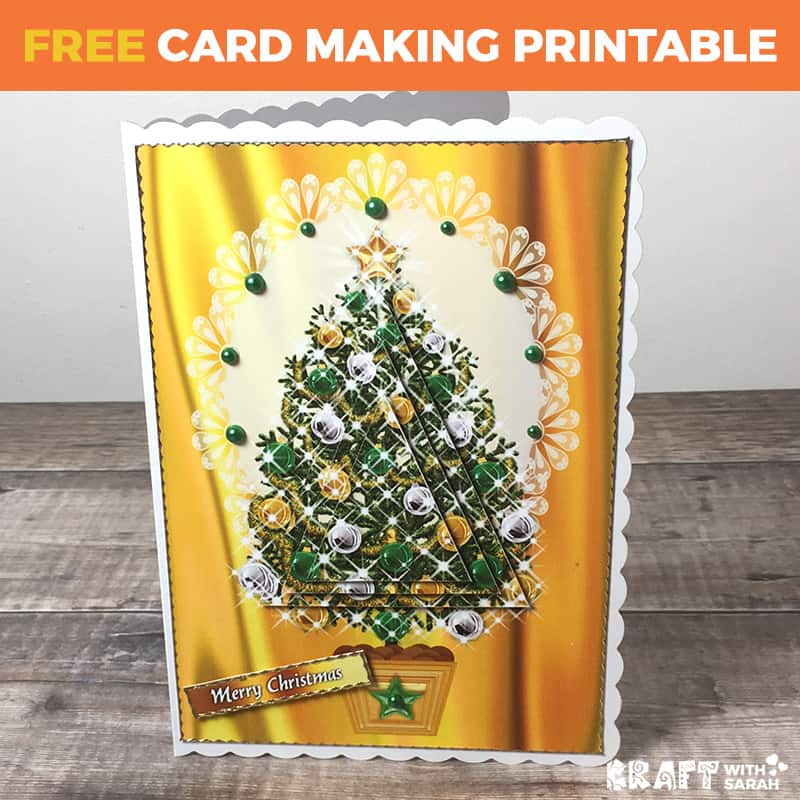 Golden Christmas Tree Card