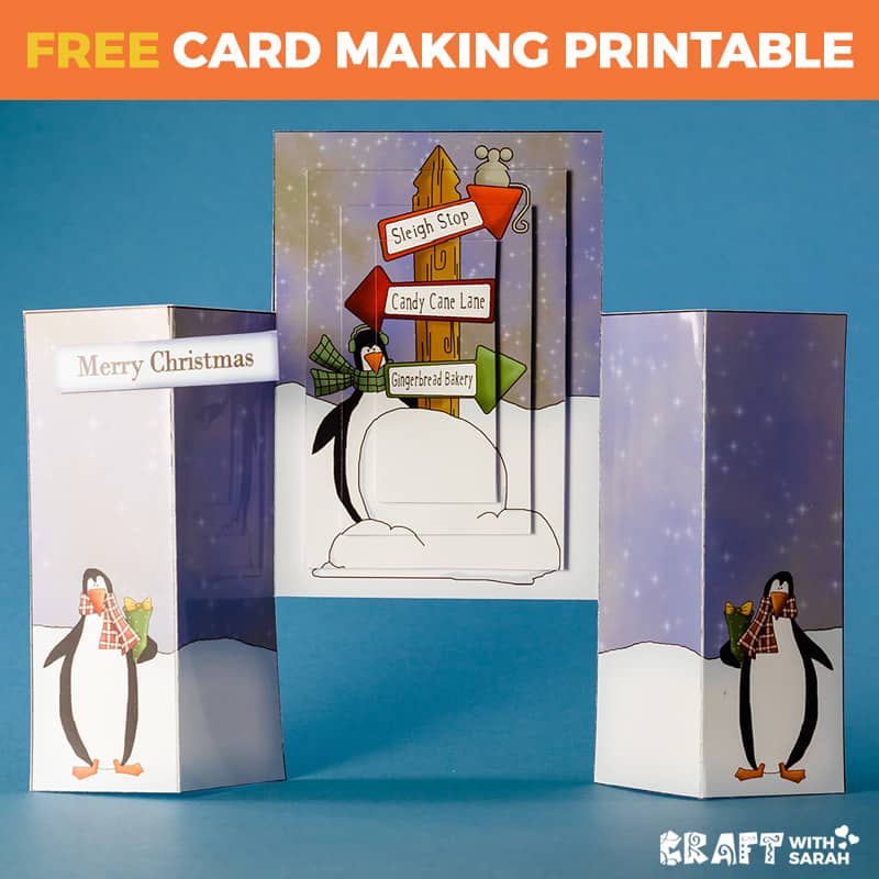 Christmas Penguins Castle Card