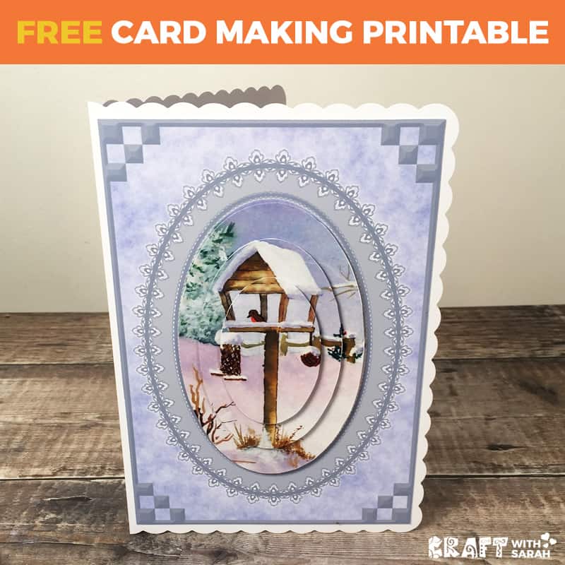 Watercolour Snow Scene Pyramage Card