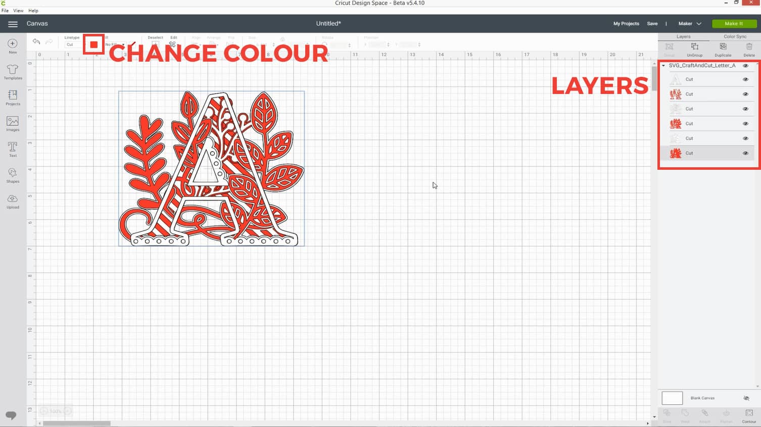 Change layer colours in Design Space