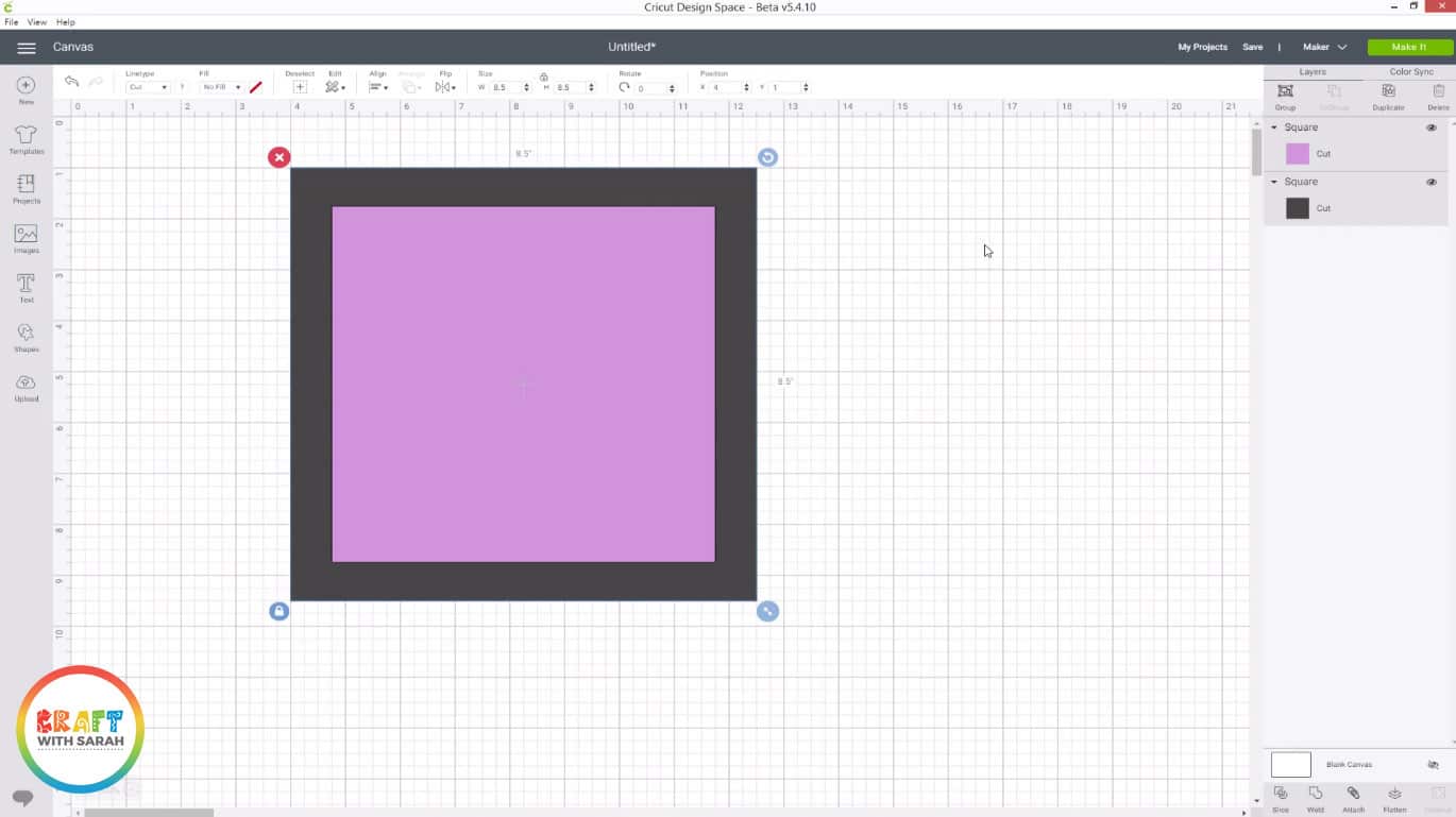 Create a square in Cricut Design Space