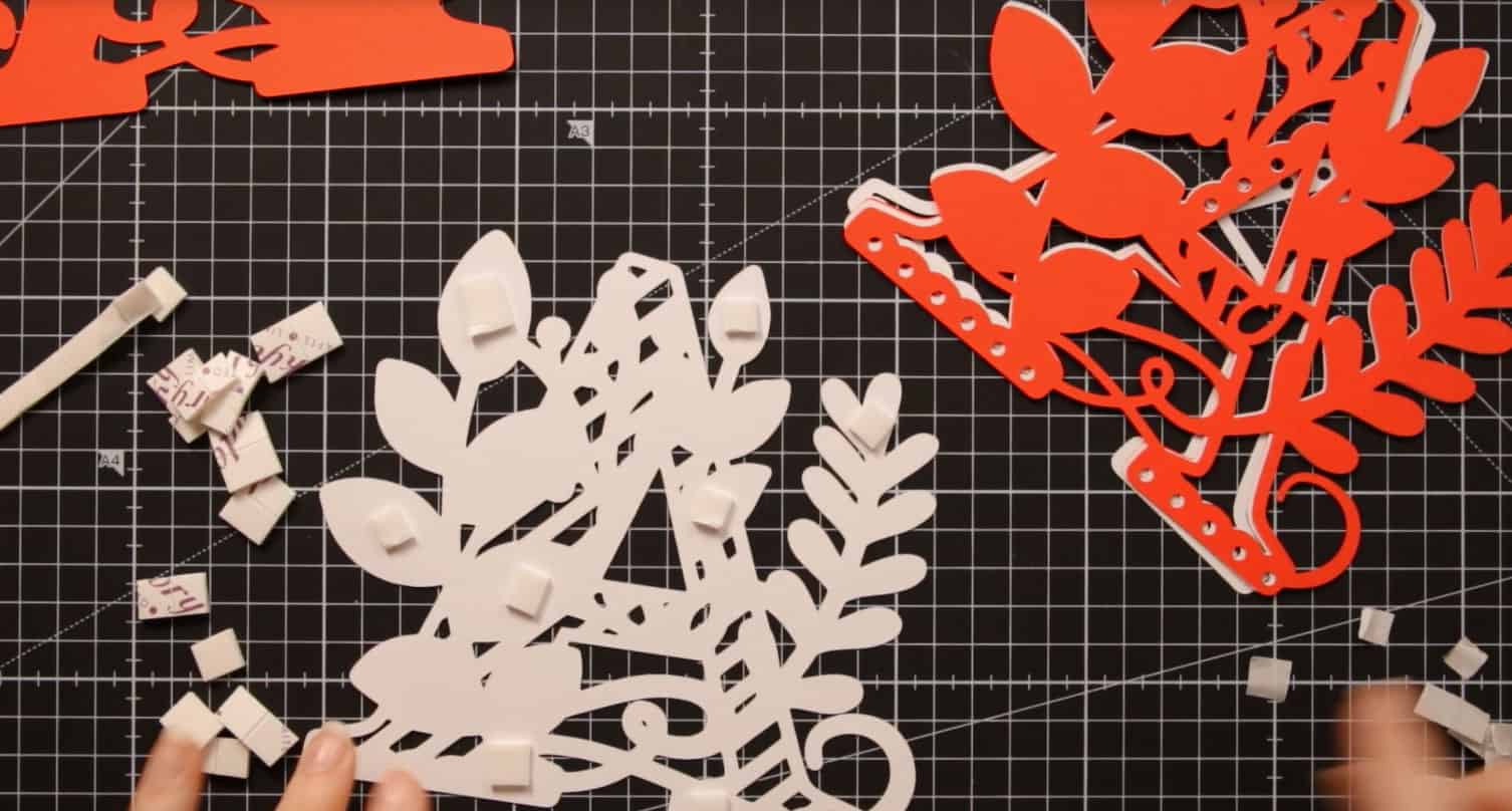 Adding foam pads to mandala letter layers