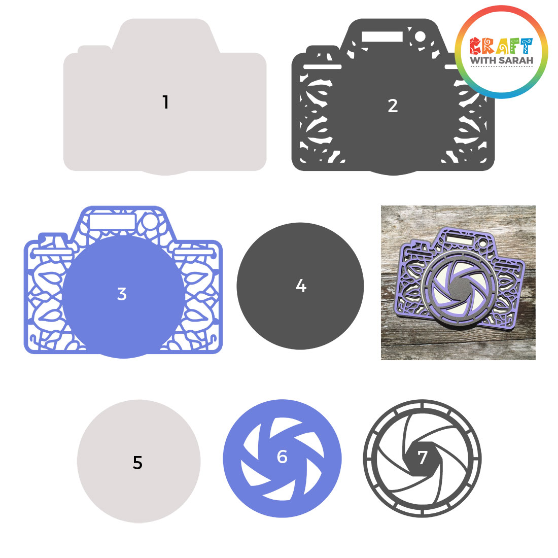 Free Layered Camera Svg Craft With Sarah