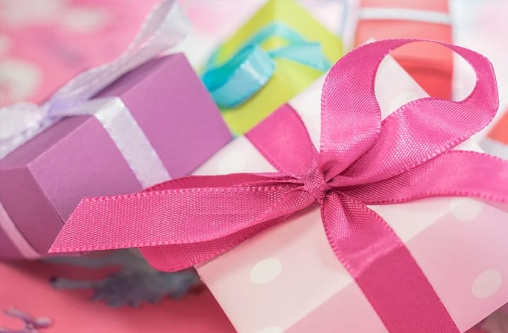 Pretty wrapped gift boxes