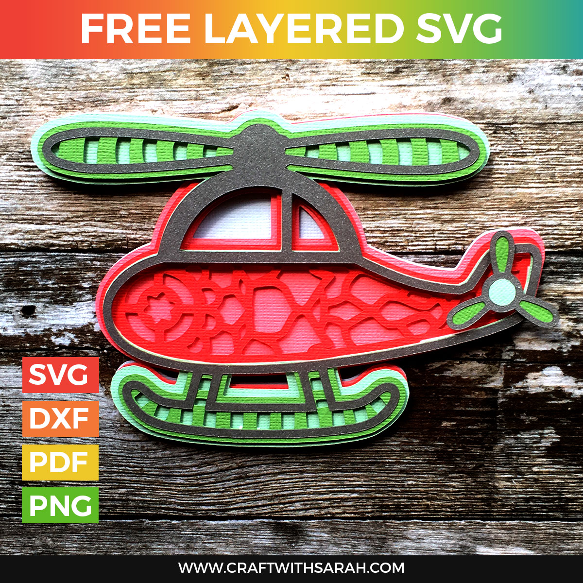 Download Helicopter Layered SVG | Craft With Sarah