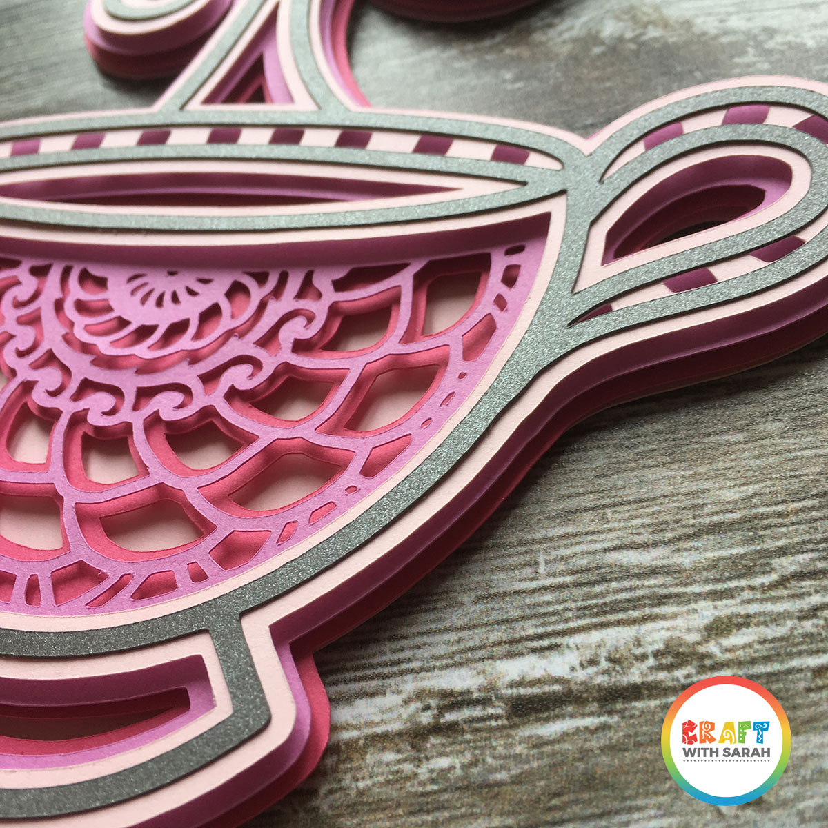 Download Mandala Teacup Layered SVG | Craft With Sarah