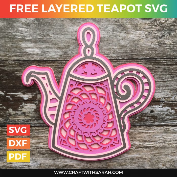 Download Mandala Teapot Layered SVG | Craft With Sarah