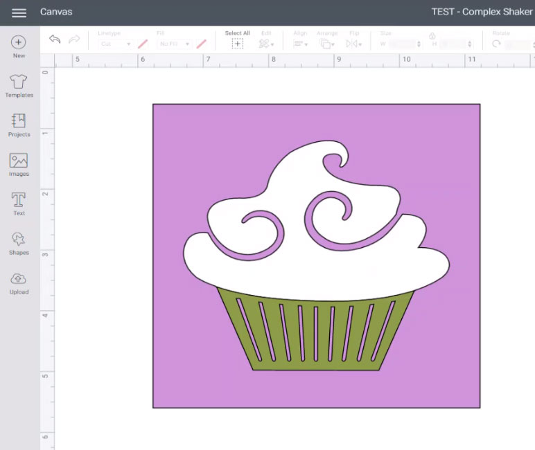 Cupcake shaker all ready to cut with Cricut Maker