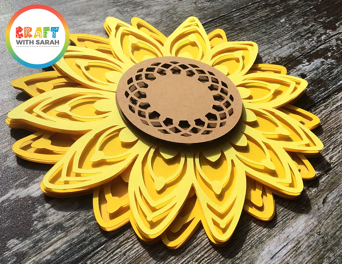 3D mandala sunflower SVG for Cricut and Silhouette