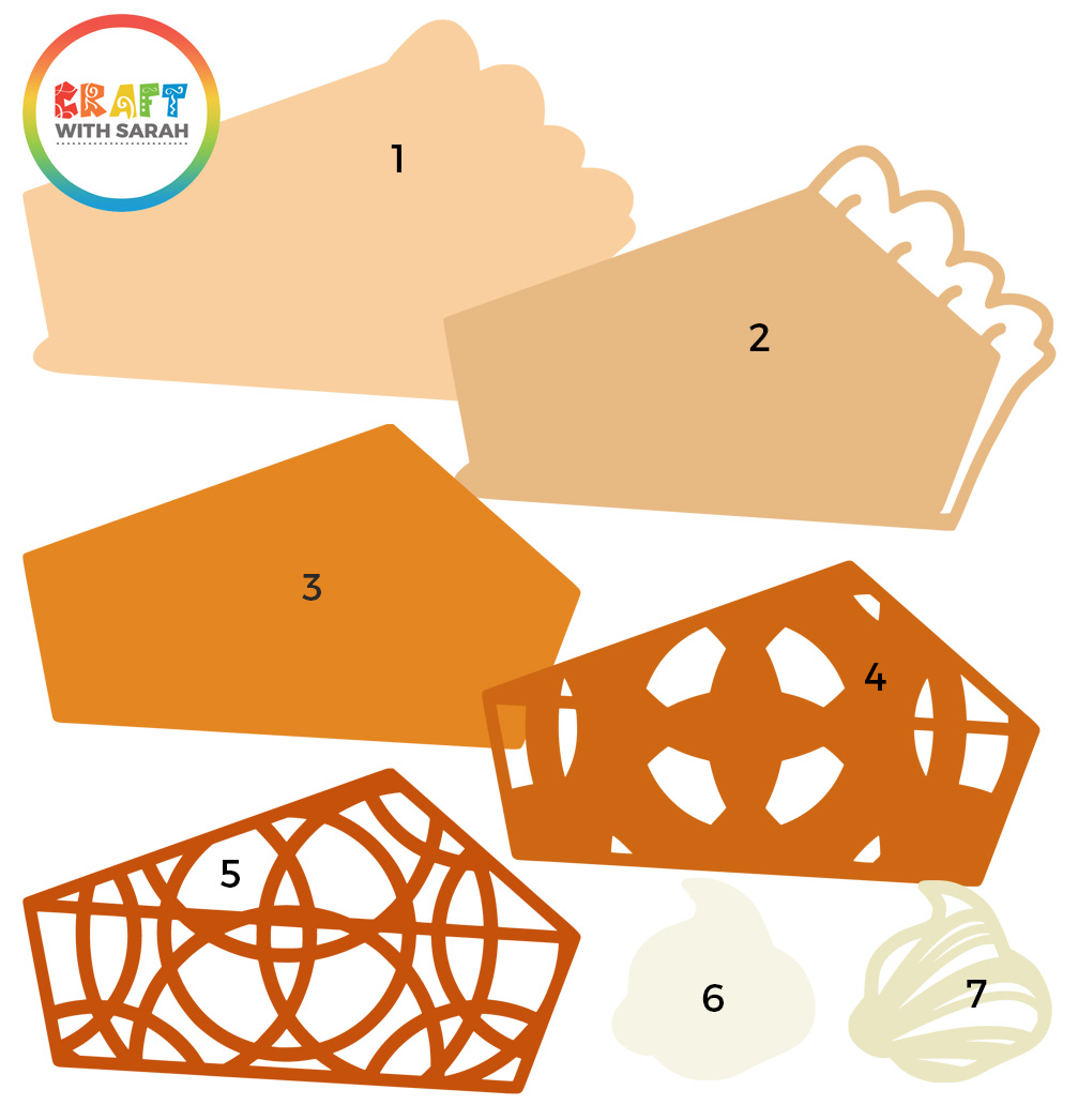 Layered pie slice cutting file instructions
