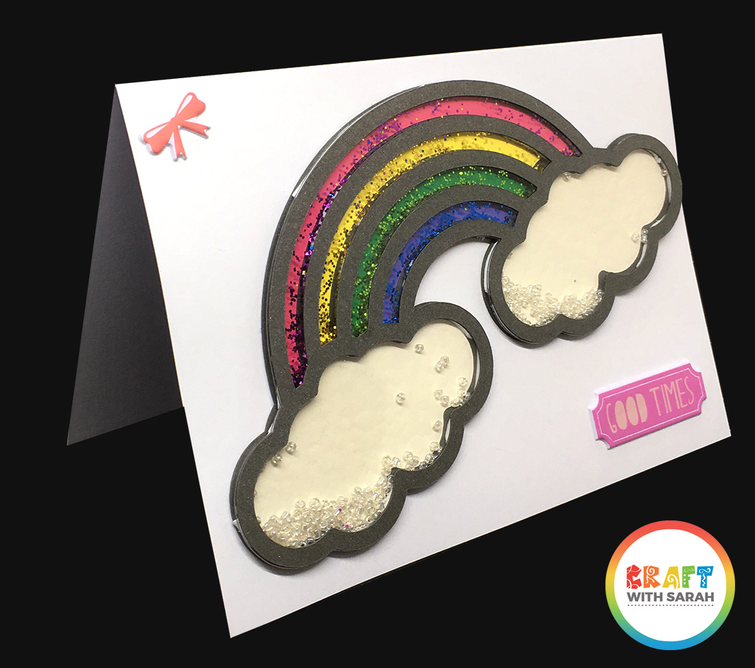 Shaker rainbow glitter card