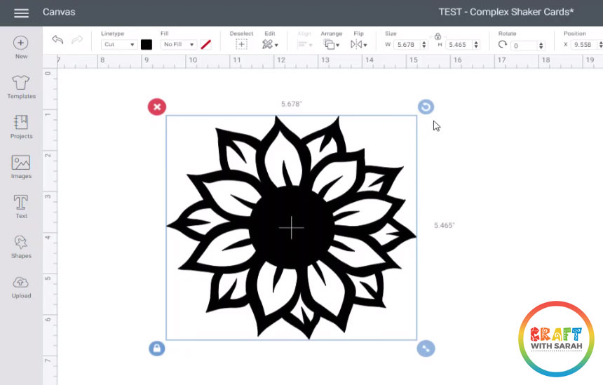 Sunflower image in Design Space