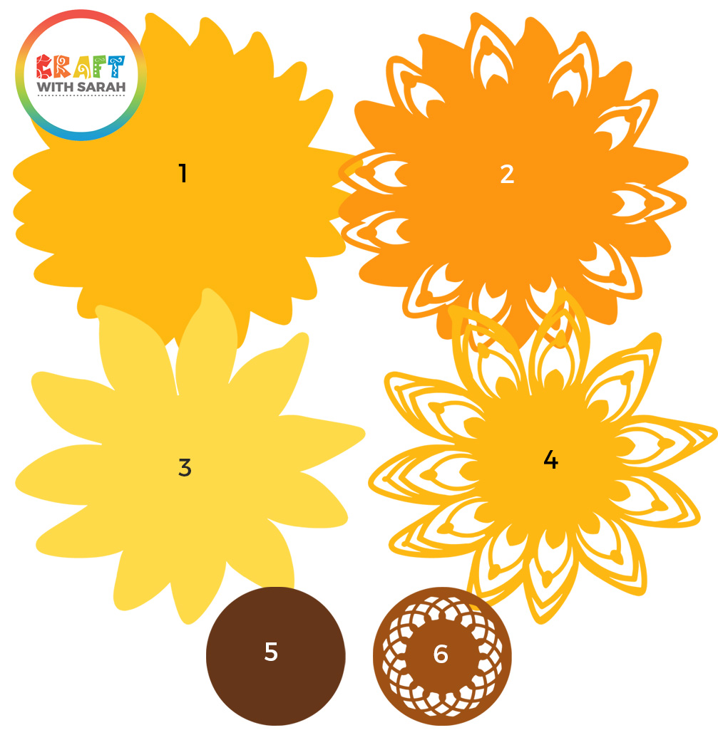 Sunflower Layered SVG | Craft With Sarah