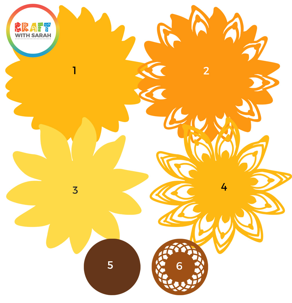 Download Sunflower Layered Svg Mandala Flower Cutting File Craft With Sarah