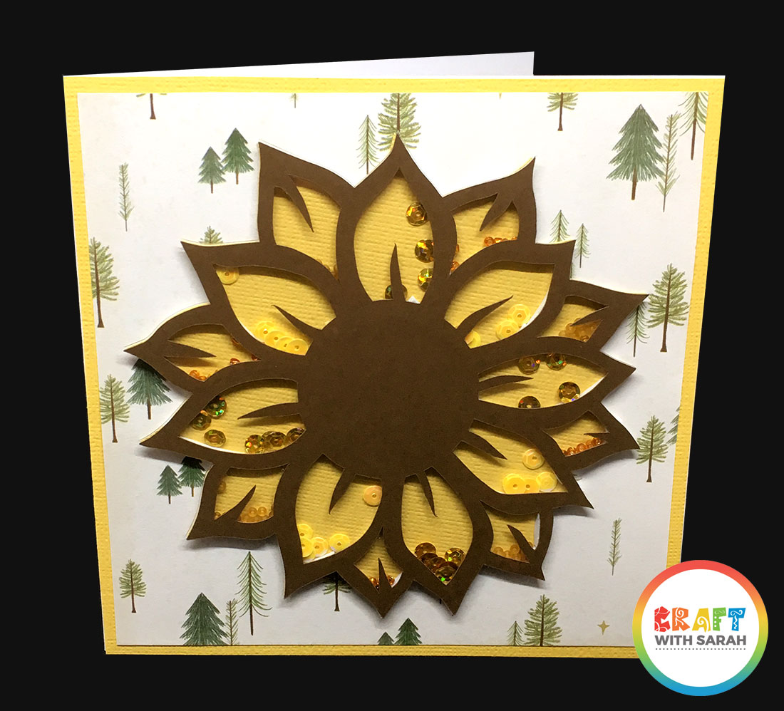 Sunflower shaker card with different petal sections