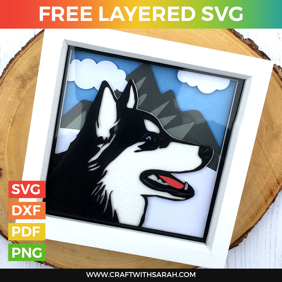 Husky Shadow Box Frame Svg Craft With Sarah