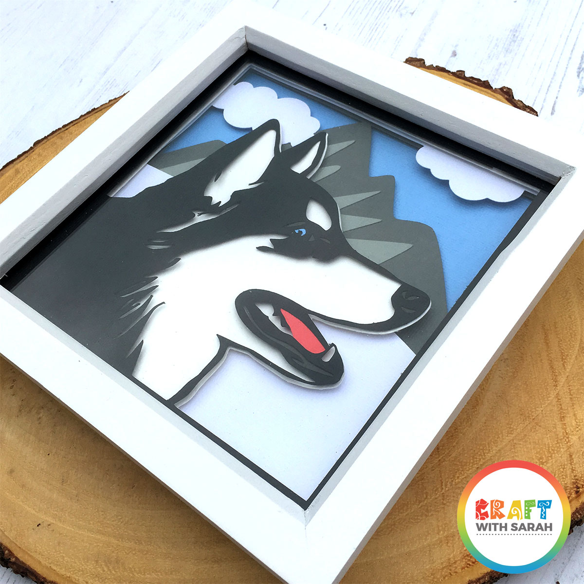 Download Husky Shadow Box Frame Svg Craft With Sarah