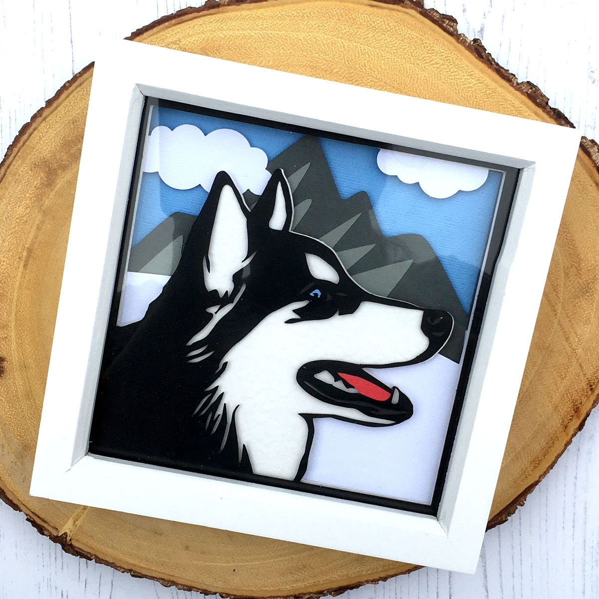 Download Husky Shadow Box Frame Svg Craft With Sarah