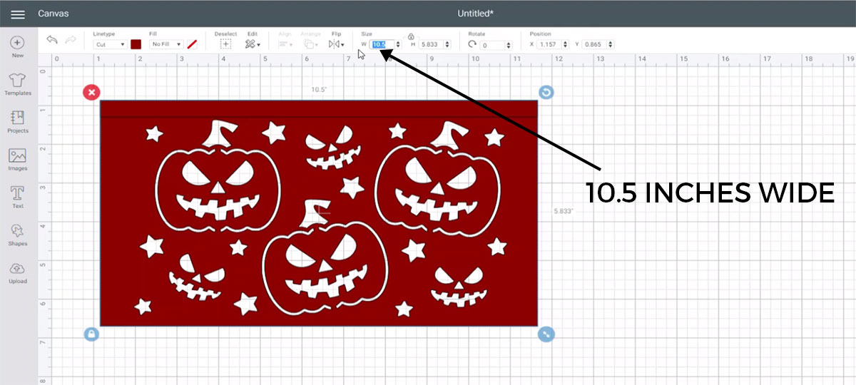 Setting the width in Design Space