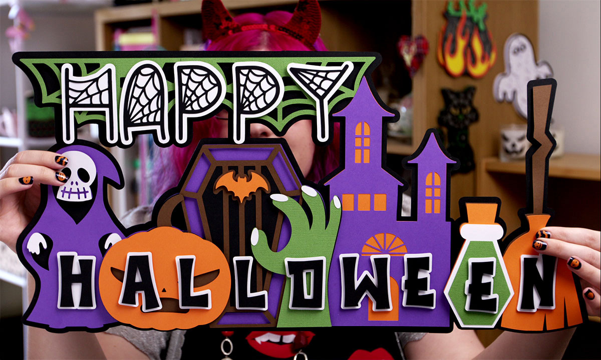 Make a GIANT Halloween Sign with your Cricut - Craft with Sarah