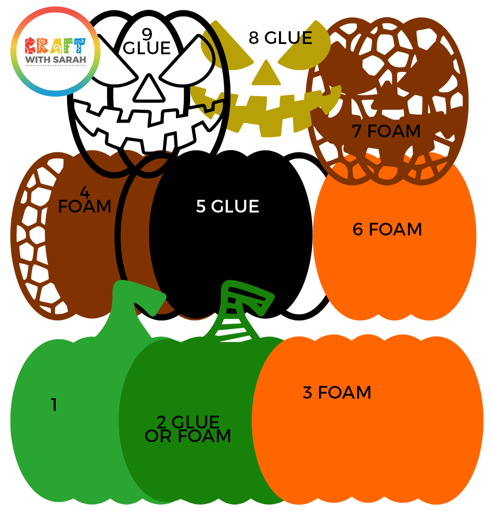 Layered pumpkin svg how to assemble