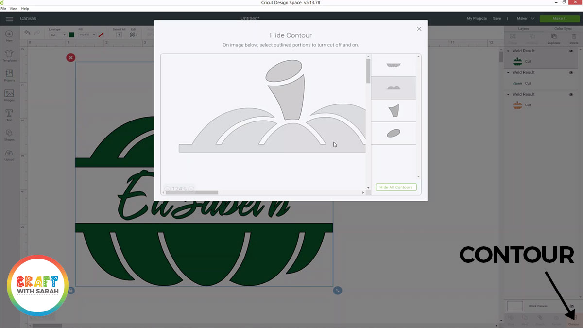 Contour function to make the stalk green