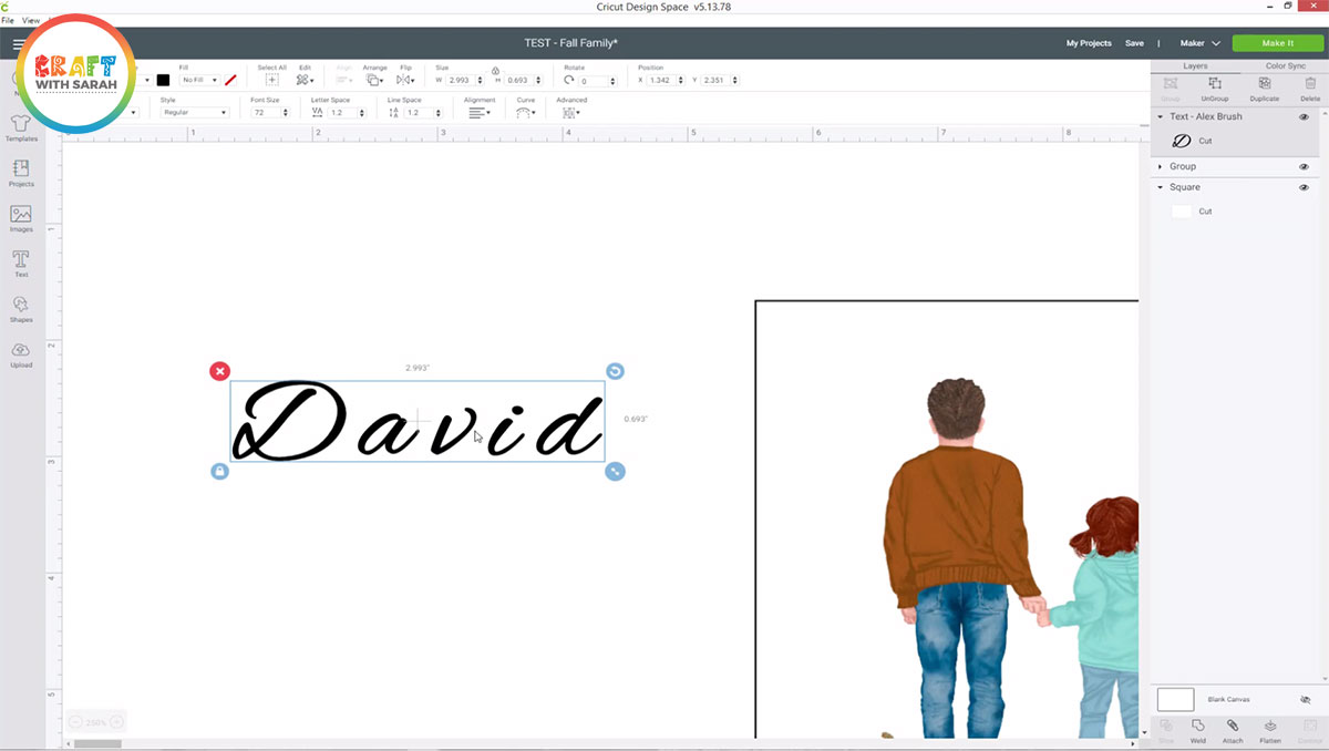 Script font with gaps in Cricut Design Space