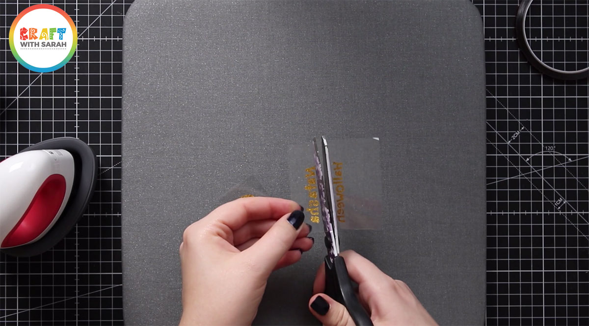 Trim the vinyl pieces to size