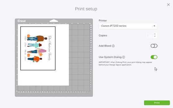 Turn bleed off and turn System Dialog on