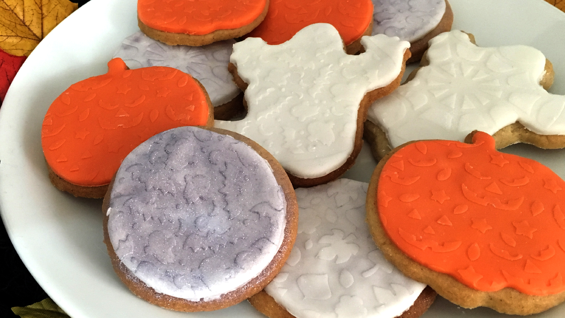 Homemade Halloween cookies with cookie stencils