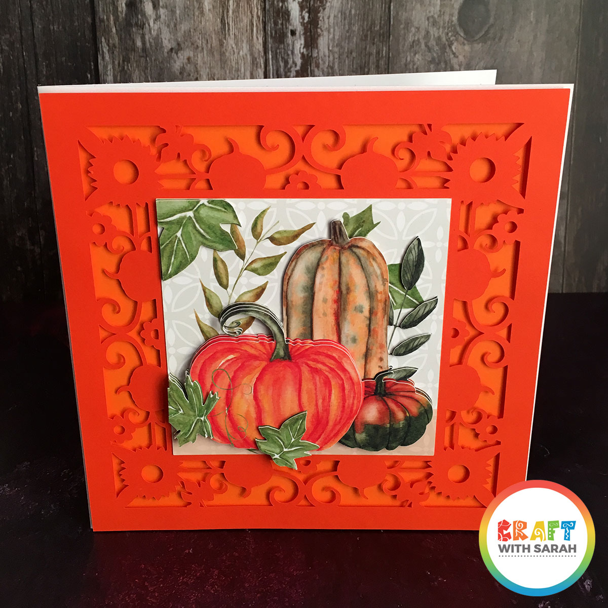 Filigree pumpkins handmade card