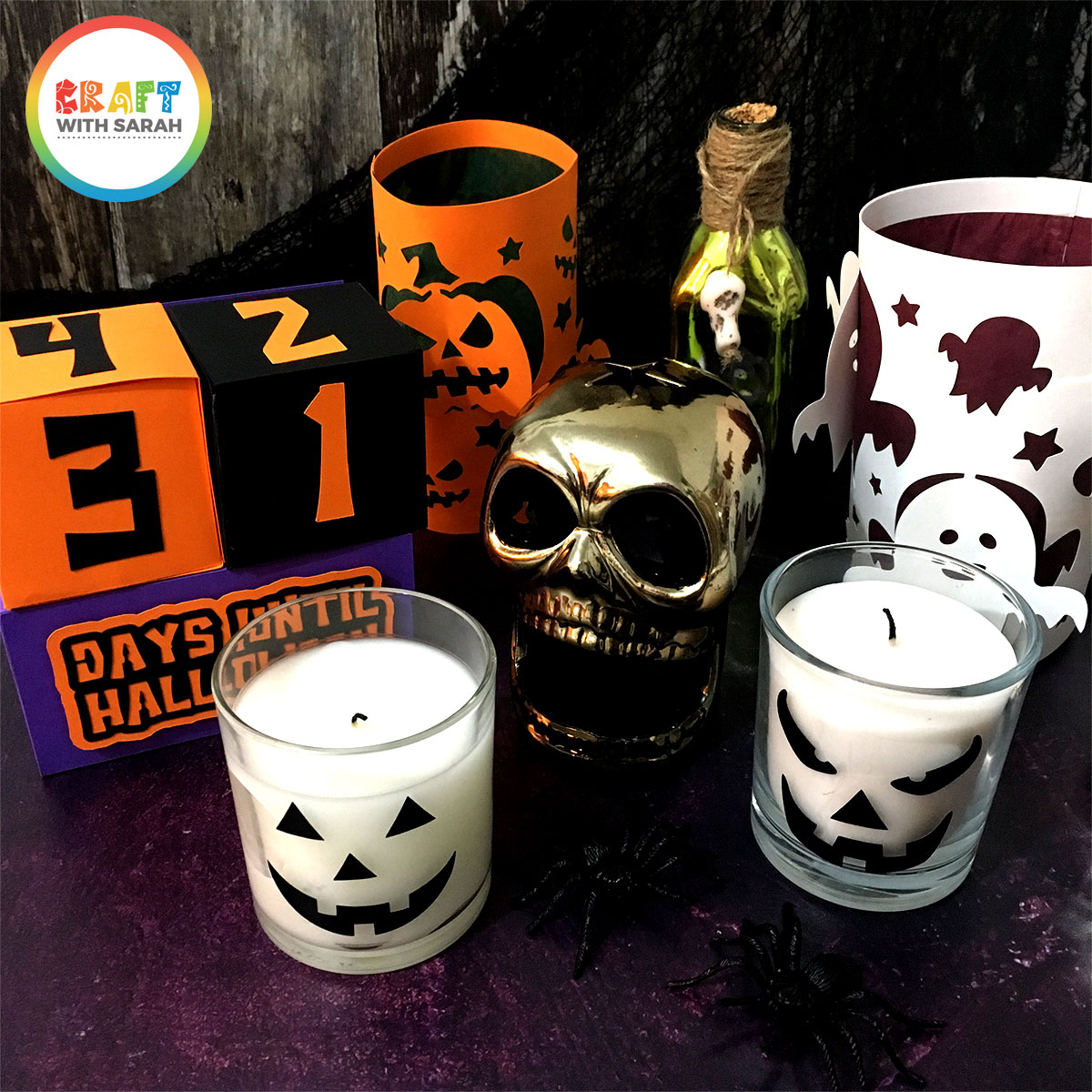 Collection of handmade Halloween crafts