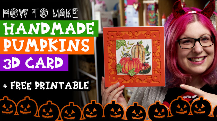 Filigree Fall Card with Pumpkins Decoupage