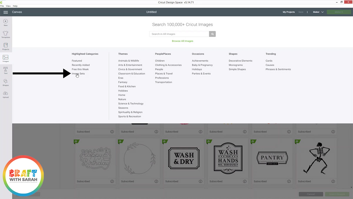 Image sets in Cricut Design Space