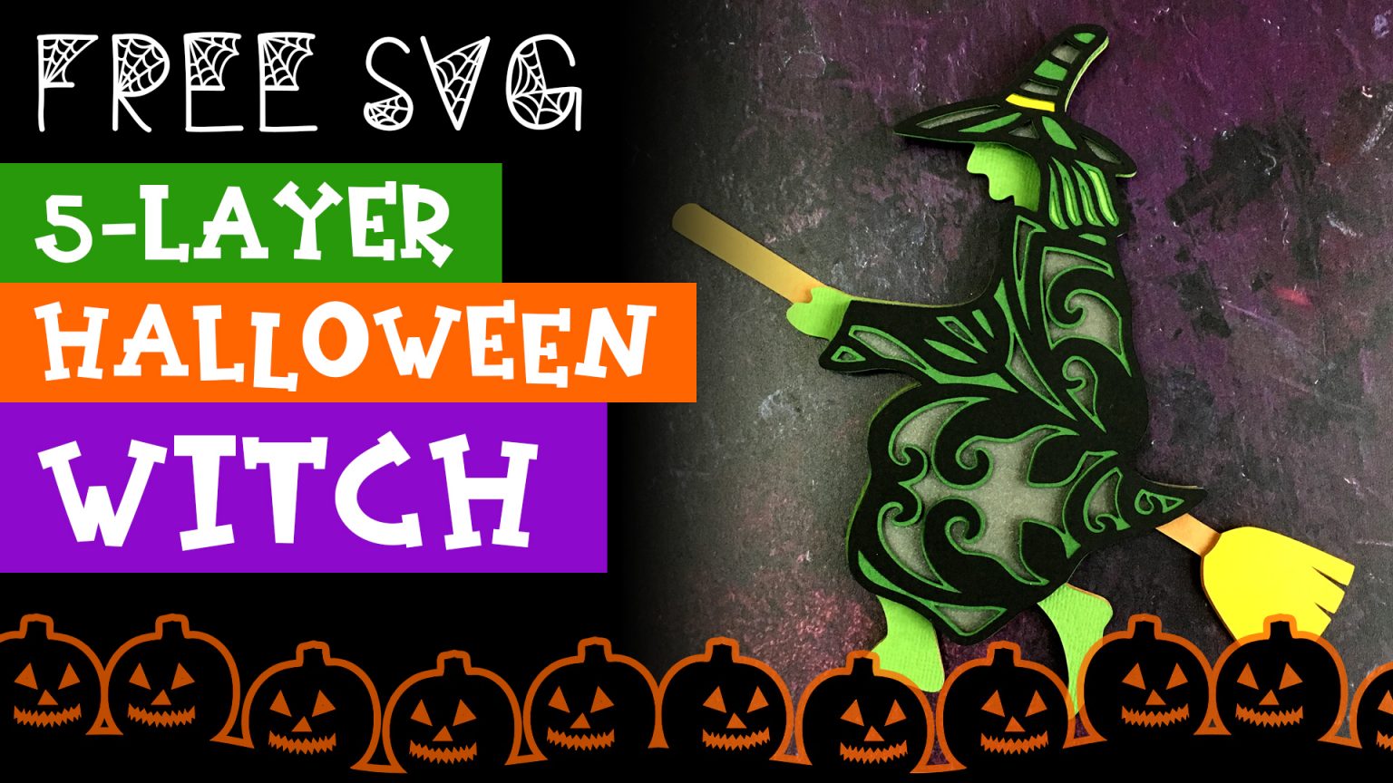 Free Layered Witch SVG for Halloween | Craft With Sarah