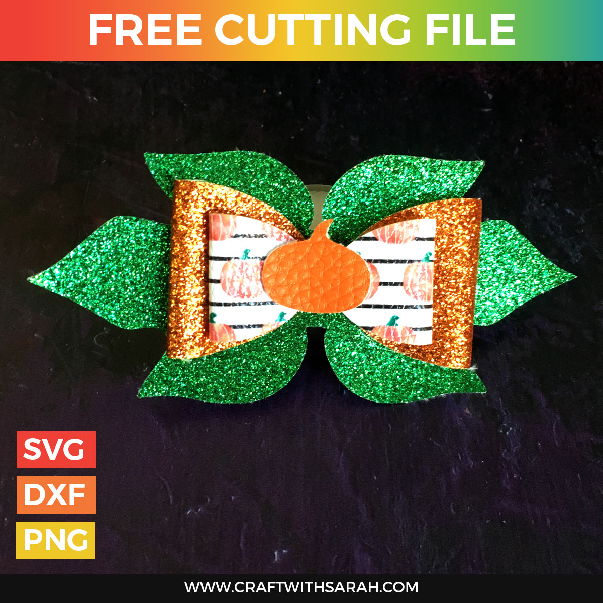 Pumpkin Hair Bow SVG Cutting File | Craft With Sarah