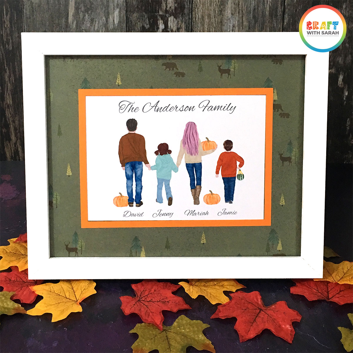 Watercolor family portrait artwork DIY